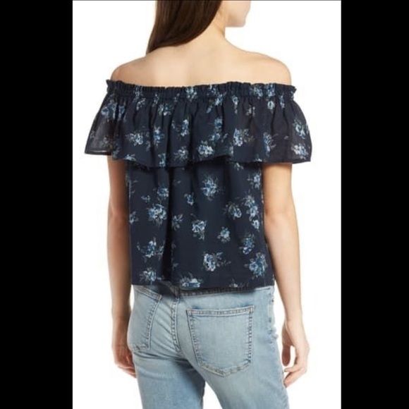 Current/Elliott The Ruffle Off-the-Shoulder Shirt - Picture 2 of 14